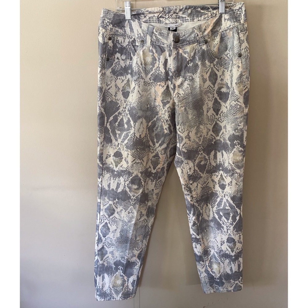 Lane Bryant Python Pattern Skinny Jeans Size 14 - image 1